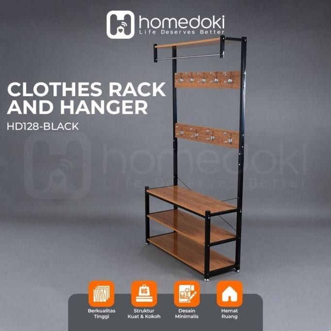 Homedoki Rak Baju Gantung/ Rak Pakaian/ Rak Multifungsi/ Stand Hanger