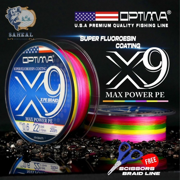 Senar Pancing Pe X9 Optima Max Power Usa Quality Multicolor