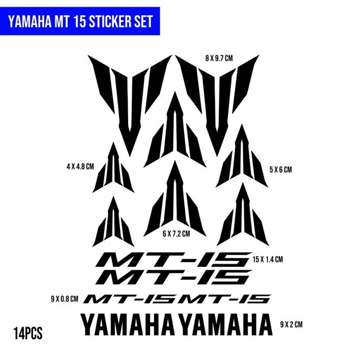 Sticker Set Logo Yamaha Mt 15 Mt15