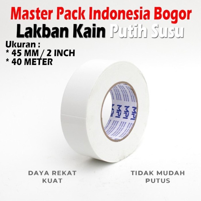 

[BARU] LAKBAN KAIN PUTIH SUSU 2 INCH X 40 METER - CLOTH TAPE PUTIH K01