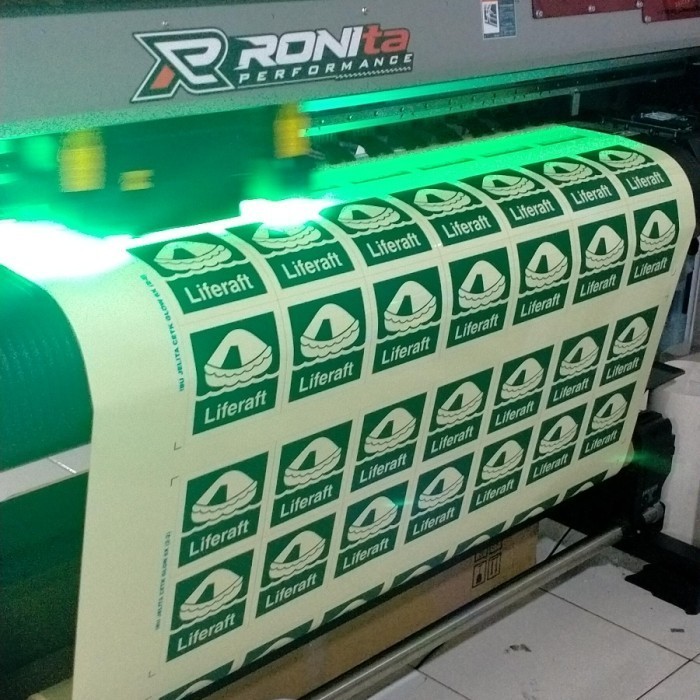 

Cetak Sticker Glow in The Dark Tinta UV Gell - Untuk Safety Sign Gedung, Kantor, Gudang, Kapal,