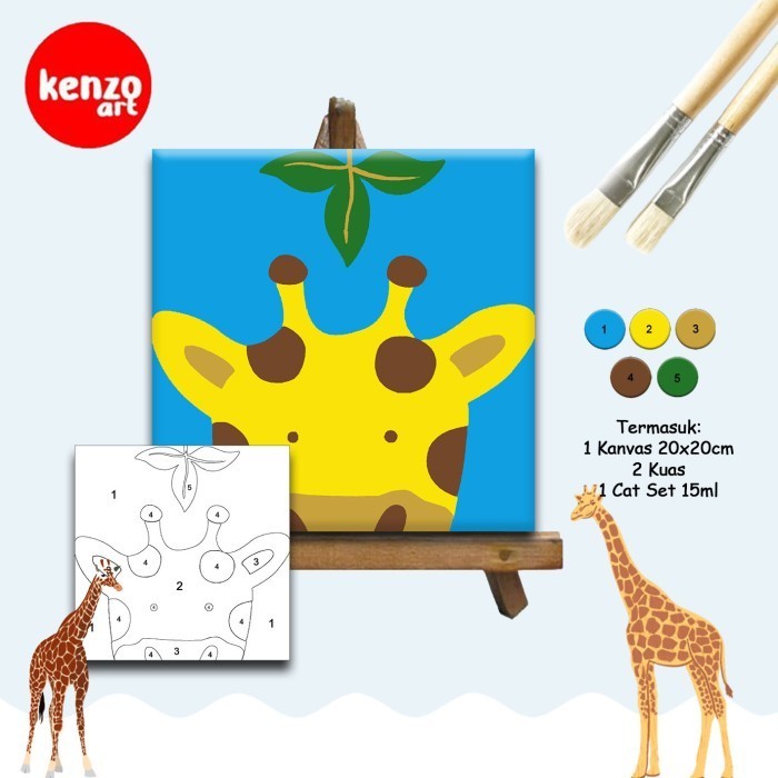 

PAKET Paint By Numbers Jerapah DIY Painting Kit Kanvas Lukis Hampers K01