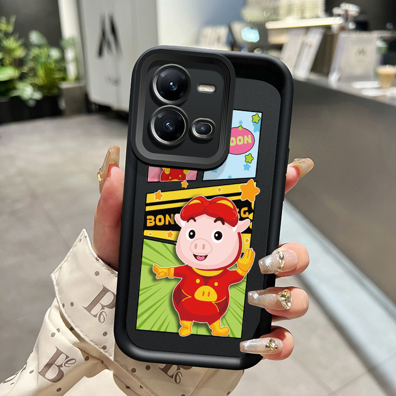 Casing Hp VIVO V25 5G VIVO V25E VIVO X80 Lite 5G Case Casing HP Motif babi keberuntungan Cesing Sili