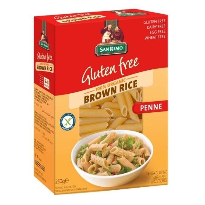 

SAN REMO Brown Rice Pasta Penne 250g Hollows Macaroni Gluten Free MRS03