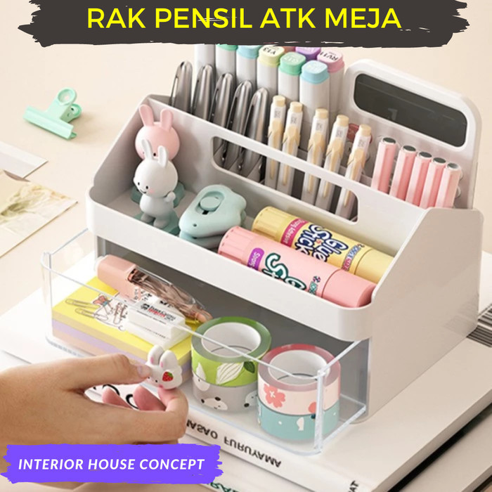 

Tempat Pensil Desk Organizer Pen Holder Rak Meja Rak Alat Tulis ATK