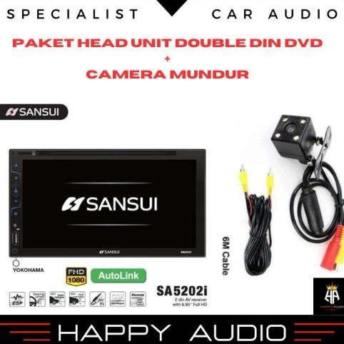 Paket Camera Mundur + Head Unit 2Din Dvd Sansui 5202 I Yokohama Ori | Otomotif