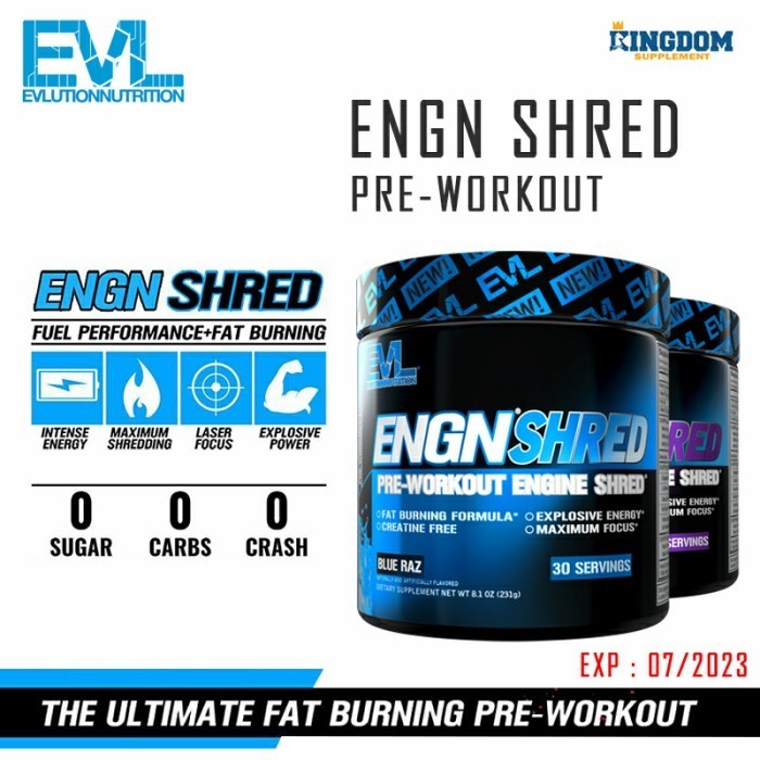 Suplemen Fitness Evl Engn Shred 30Serv Evl Preworkout Fatburner