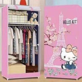 Murah Lemari Pakaian / Lemari Baju / Lemari Anak / Lemari Portable Buka Atas Lebar 60 Cm Shenar Maka