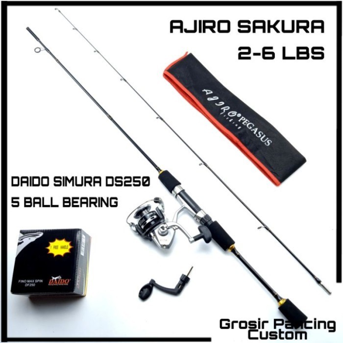 Ready satu set joran pancing ul ultralight lentur fiber solid murah kua