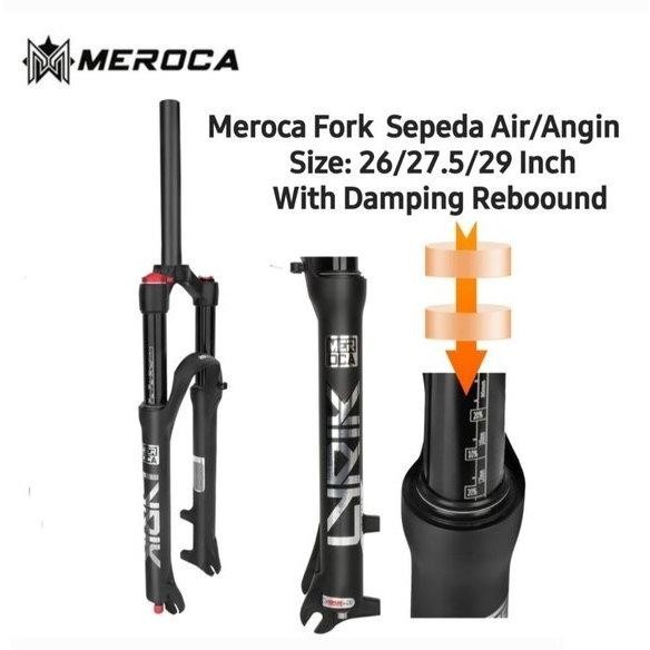 Premium Meroca Fork Air Angin Suspensi Sepeda MTB Fork OS Lurus Damping Rebound Qr Quick Realese