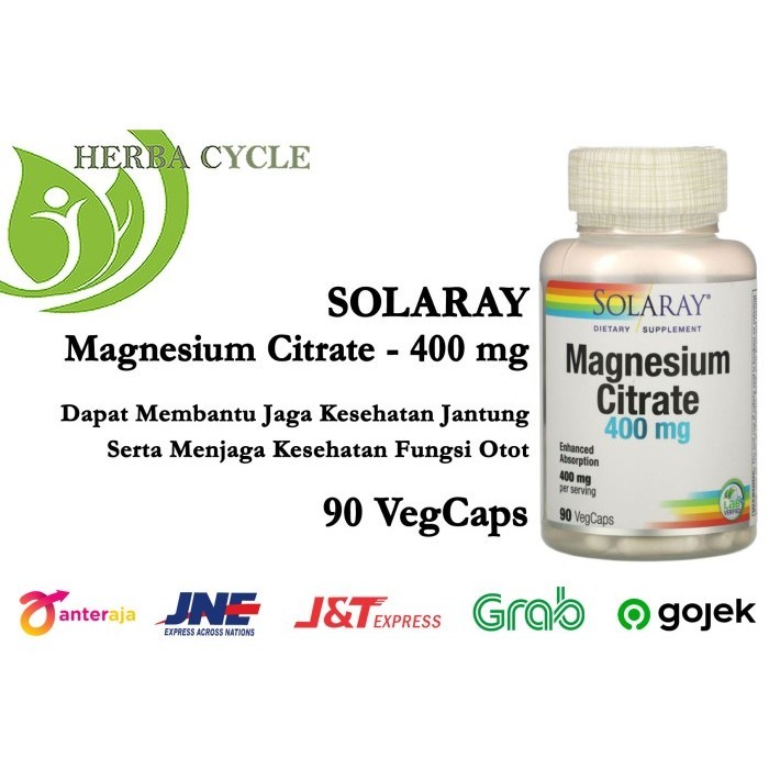 Solaray Magnesium Citrate 400 Mg 90Cap Magnesium Citrate Ori Usa