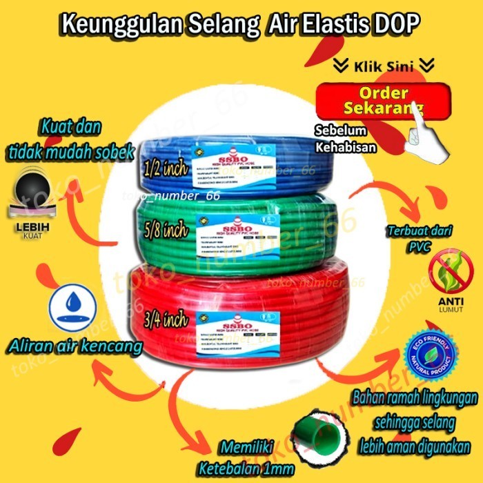 Selang Air Elastis 1/2 5/8 3/4 Selang Taman 15 Meter Murah