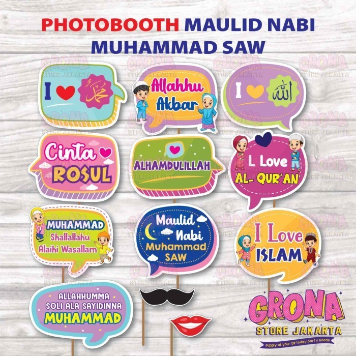 Ready Photobooth Maulid Nabi Muhammad Saw / Photo Props Maulid Nabi Muhammad