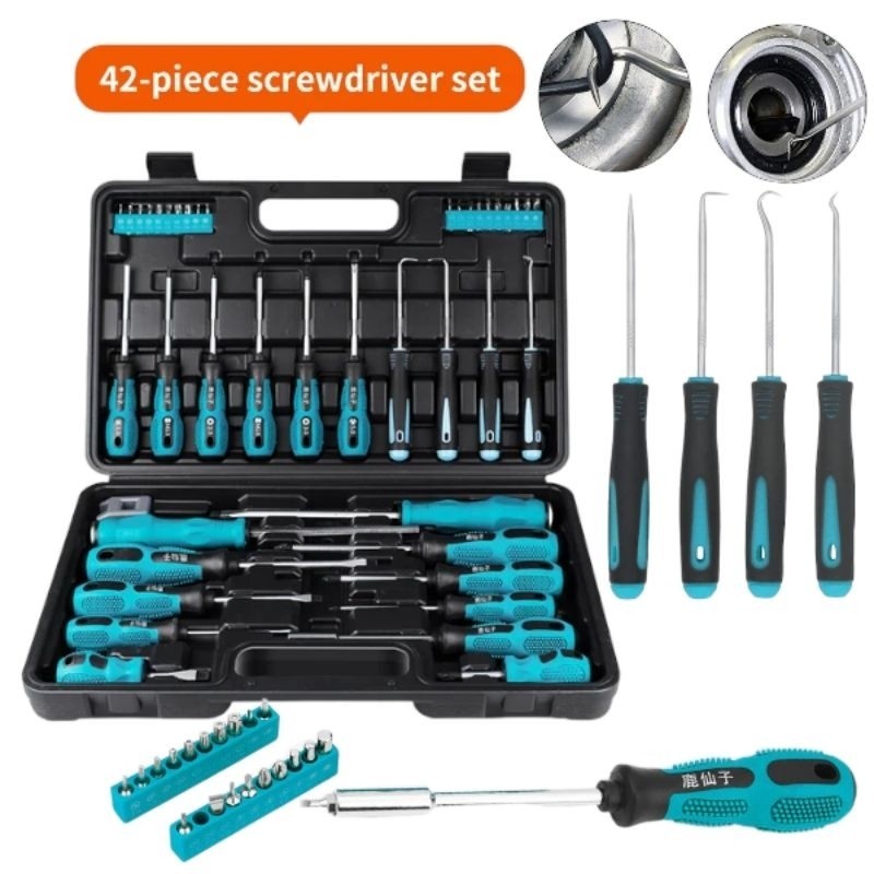 Set Obeng Universal 42 In 1 Magnetic Bits Screwdriver Obeng Philips, U, Segitiga Obeng Cungkil
