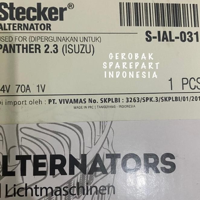 Alternator Dinamo Ampere Panther 2.3 70A Stecker