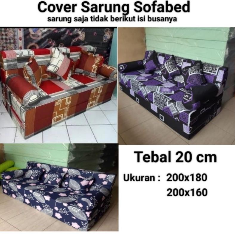 [VARIAN BARU] Cover Sarung Sofa bed Sofabed Busa Inoac Royal Tebal 20 cm Ukuran 200x180 200x160