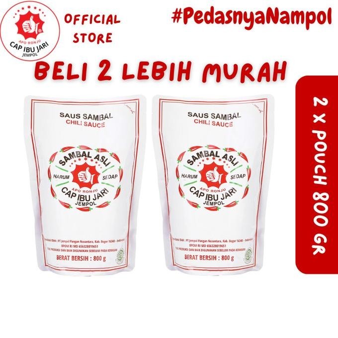 

BIG SALE SAMBAL ASLI CAP IBU JARI JEMPOL REFILL POUCH 800GR X 2PCS !!!!!
