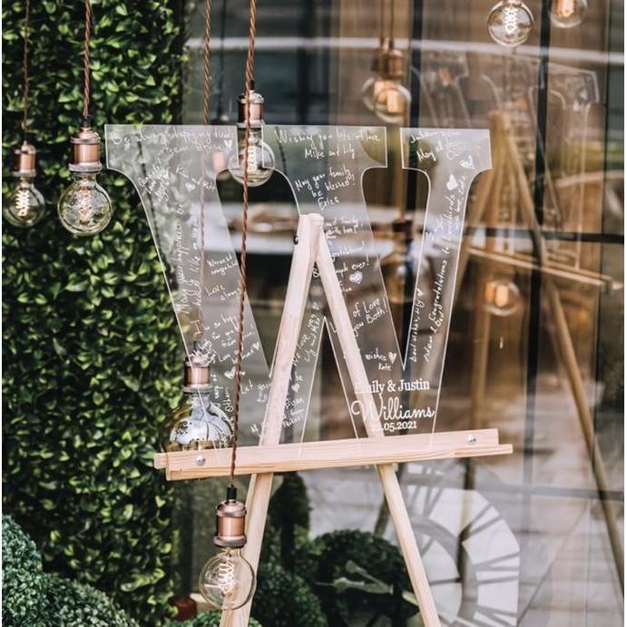 Wedding Guest Book Acrylic Sign - Buku Tamu akrilik Unik Termurah AS76