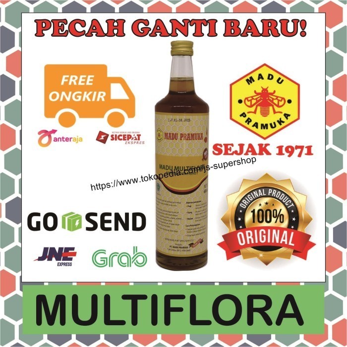 

Ready Madu asli multiflora 650 ml madu pramuka alami