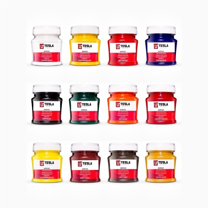 

TESLA PAINTS 125 ML SET OF 12 CAT AKRILIK - ACRYLIC PAINTS