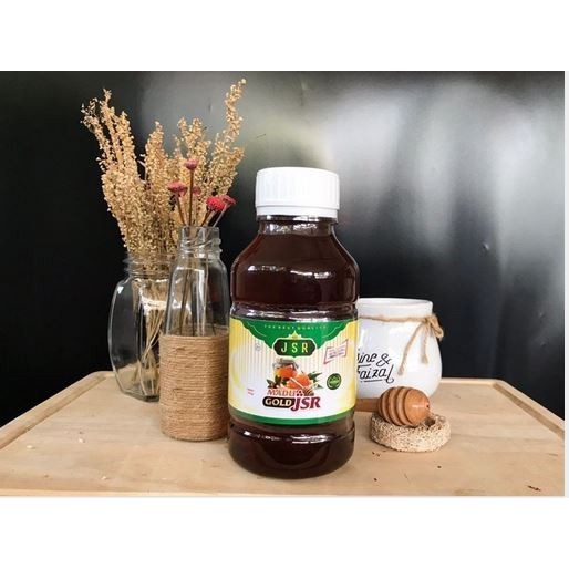 

JSR Madu Gold 760gr/Madu plus Royal Jelly Propolis Bee Polen [promil]