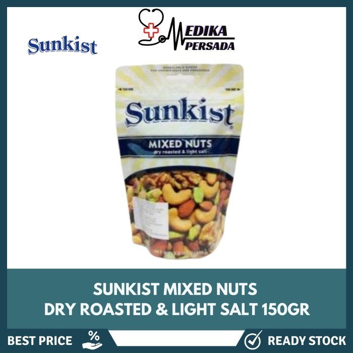 

Sunkist Dry Roasted & Light Salt Mixed Nuts 150gr - Kacang