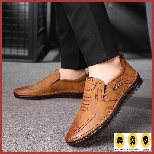 Cuci Gudang Sepatu Pantofel Pria Import Original 100% Kulit - Sepatu Casual Pria Slip On Original Im