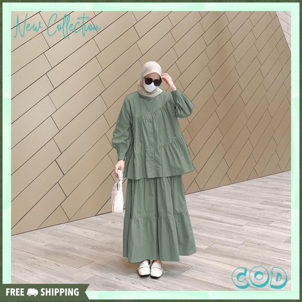 One Set Baju Dan Rok Bju Wsnita Outfit Kece Stelan Dwsa Bju Setelan Outfit Setelan Stln Pakean Perem