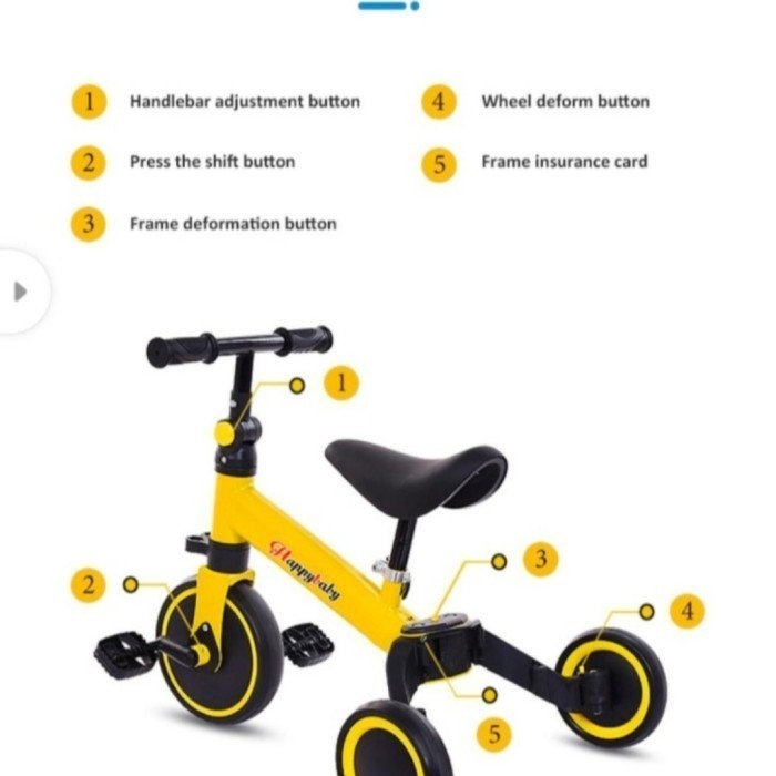 Sepeda Anak Happy Baby 3In1/Balanced Bike Happy Baby 3In1. Termurah