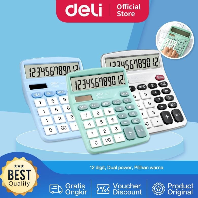 

ss-64 Deli Kalkulator Meja / Desktop Calculator Layar 12 Digit Warna Lucu EM221 Viral