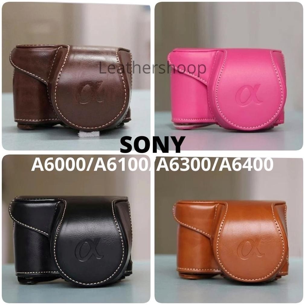 {BARU} Leather Case Sony A6000 A6100 A6300 A6400 NEX6 Bag Cover Tas Kamera
