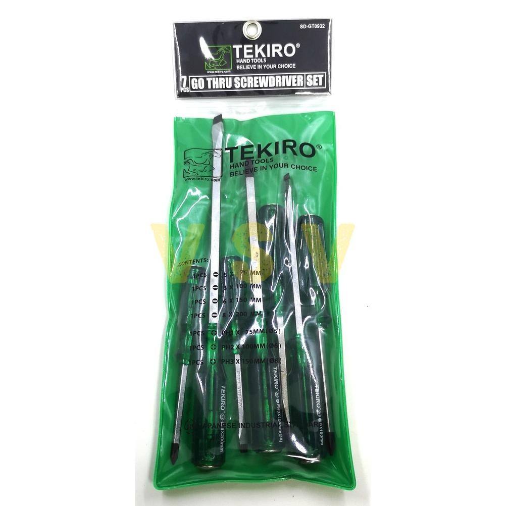 {BARU} TEKIRO OBENG Go thru set 7pc / Obeng set 7pc / Obeng tembus