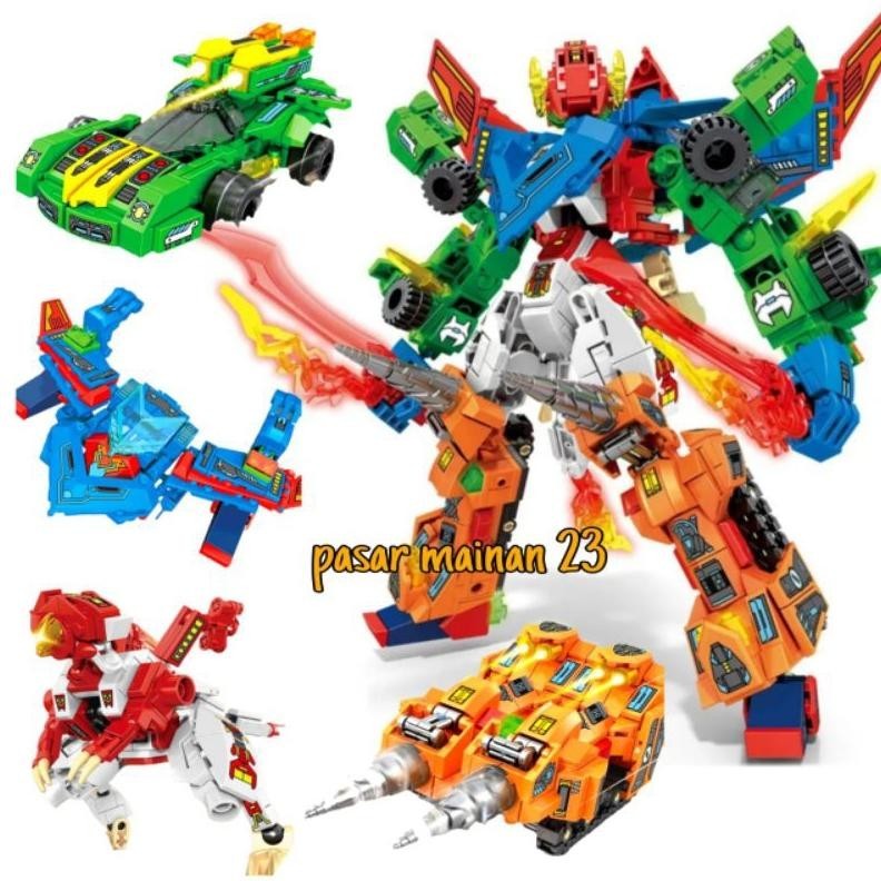 [DISKON] Mainan Brick Sembo Block Mecha Of Steel 4in1 Robot Transformers Mainan Anak cowok