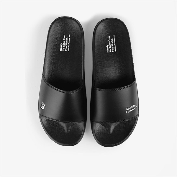 Sandal Slop Wanita // Geoff Max - Wordler Black Sandal Pria Wanita Sendal Slop Slipper Anti Licin