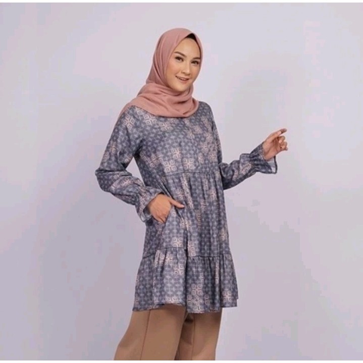 Elzatta Tunik Non Kaos Dewasa Motif / Kombinasi Tunik Yara Laika