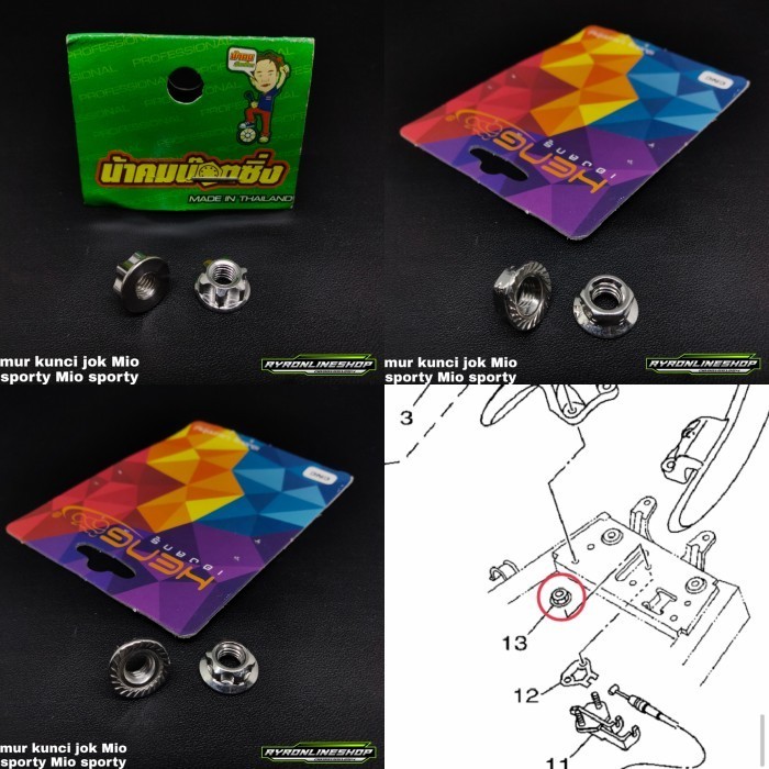 Probolt Stainless Mur Kunci Jok Belakang Mio Sporty Mio Smile