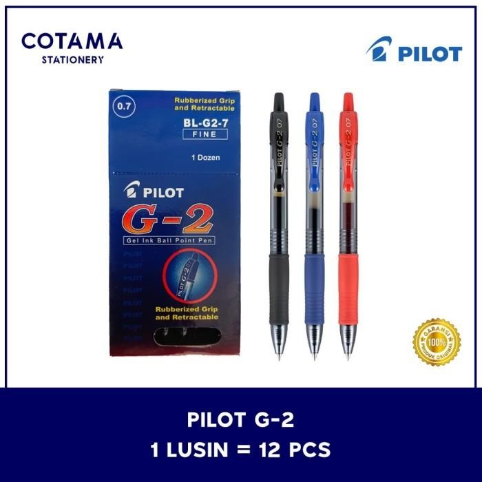 

Pulpen Pilot G-2 G2 Fine Gel Pen 0.5/0.7 mm - 1 lusin isi 12 pcs Import