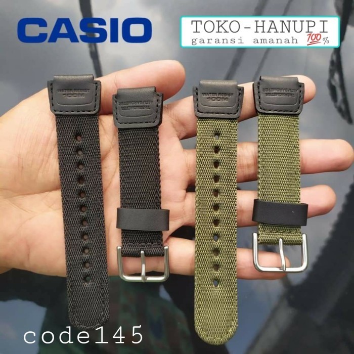 STRAP TALI JAM TANGAN CANVAS CASIO W-218H W218H ORIGINAL HEMAT