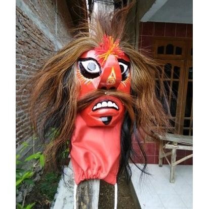 Comeback Topeng Bujang Ganong Ganongan Rambut Sintetis I Topeng Ganongan Topeng Bujang Ganong Ponoro