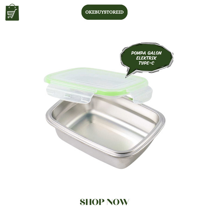 Kotak Makan Stainless Steel Anti Tumpah Lunch Box Metode Lock N Lock