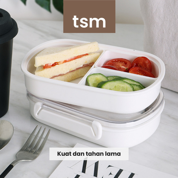 Tsm Lunch Box Minimalis Microwave Oven Safe Kotak Makan Kompartemen