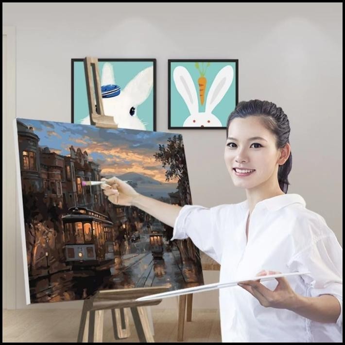 

TERBARU DIY PAINTING CANVAS PAINT BY NUMBER KIT LUKISAN 40X50CM