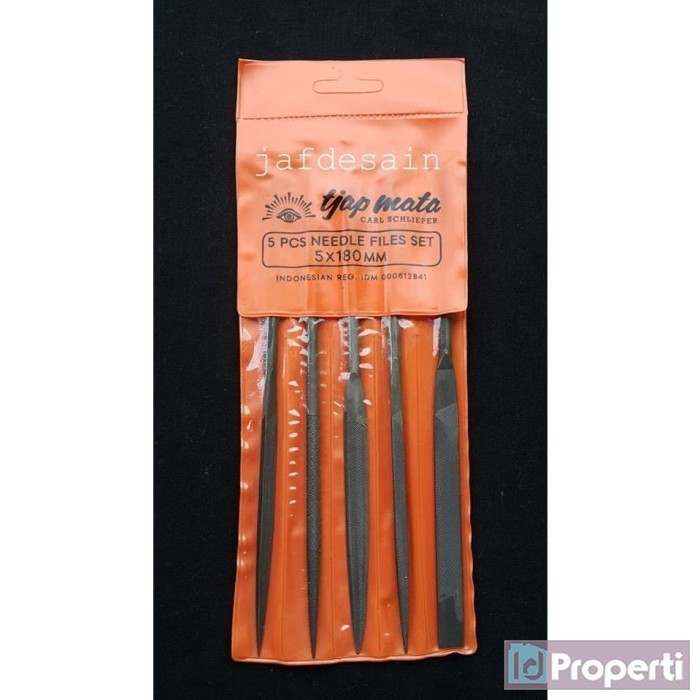 Tjap Mata Kikir Sumpit 5x180mm 5pcs Set Cap Besi Gigi Asah Kayu Halus