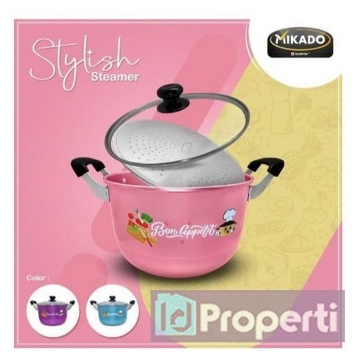 Maspion MIKADO26 Steamer Stylish 26cm Glass Cover Panci Pengukus Kue