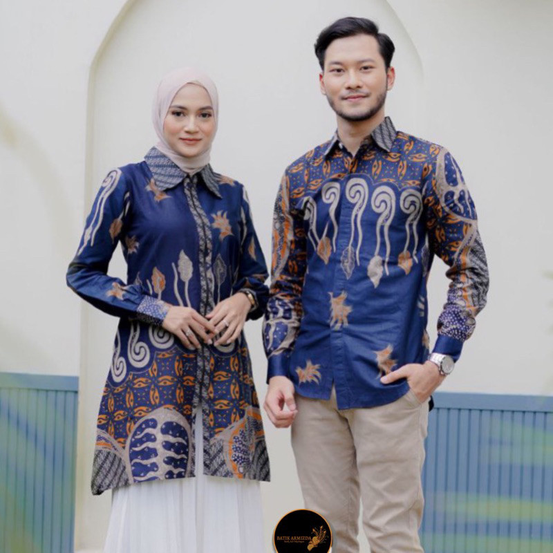 Batik Couple Yogyakarta // Atasan Tunik Batik Couple Kemeja Batik Pria Lengan Panjang - Motif Melodi