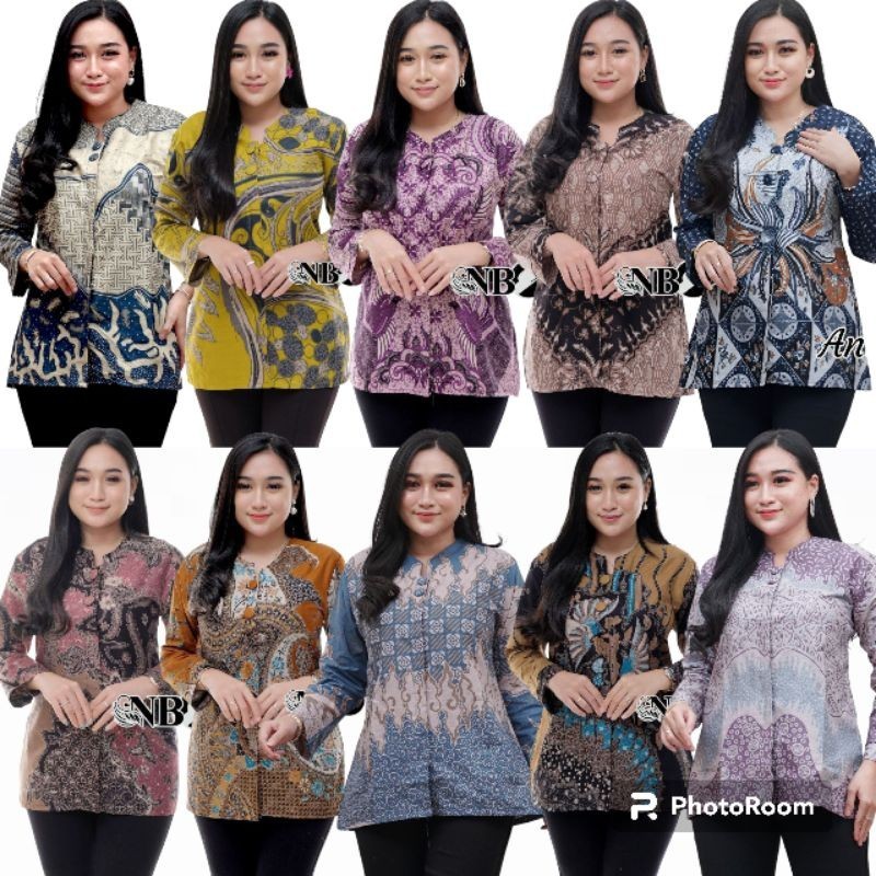 Kemeja Batik Wanita // Blouse Batik Atasan Batik Wanita Blus Batik Cendrawasih Blarak Kipas
