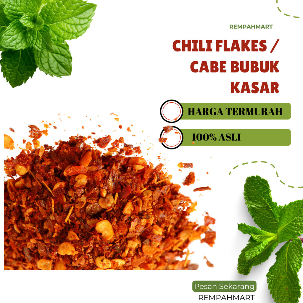 

Cabe Pedas Chili Flakes / Cabe Bubuk Kasar Isi 50g