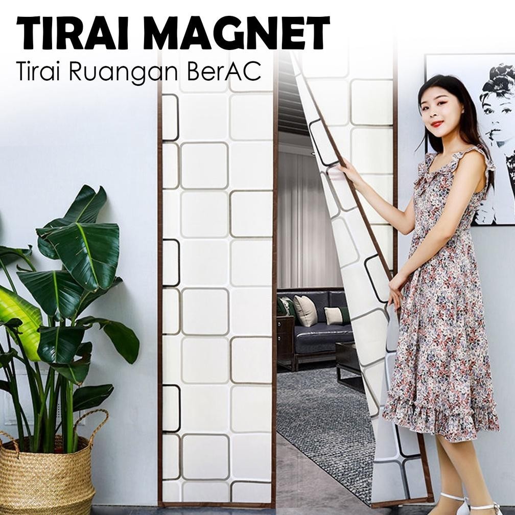 [PROMO] Terbaru Tirai Magnet Elegan (Khusus Ruang AC) Bahan Plastik PVC Tebal Premium Ukuran 90x210c