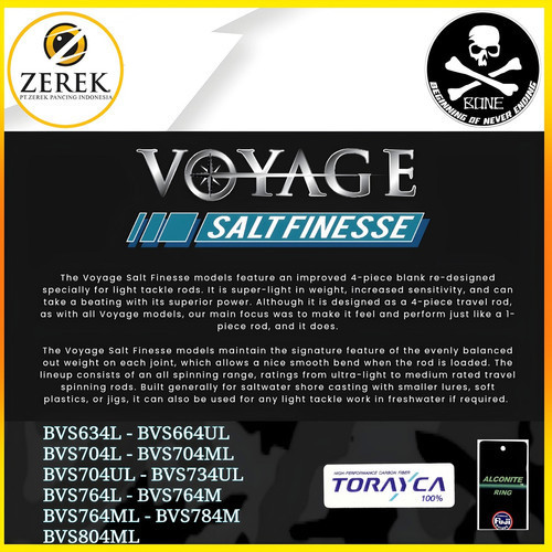 JORAN PANCING BONE VOYAGE SALT FINESSE SERIES TRAVEL SPINNING ROD