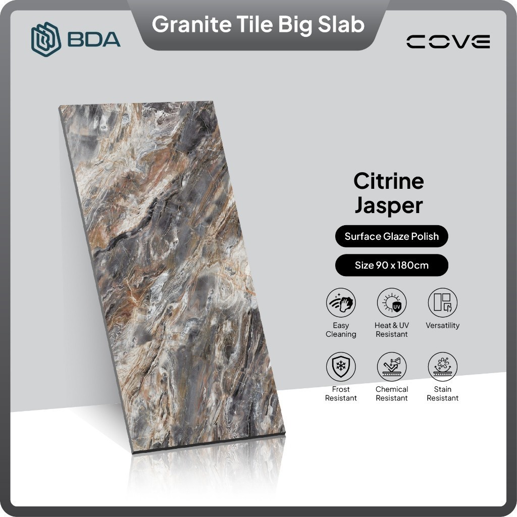 BDA Granite Tile Granite 90X180 Keramik Lantai Keramik Dinding Big Slab Citrine Jasper